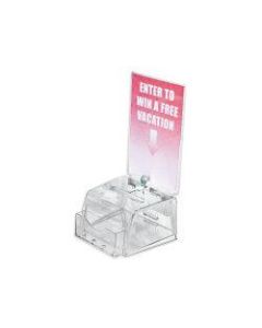 Azar Displays Plastic Suggestion Box, With Lock, Molded, Small, 3 1/2inH x 5 1/2inW x 5inD, Clear