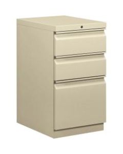 HON Efficiencies 19-7/8inD Vertical 3-Drawer Mobile Pedestal Cabinet, Putty