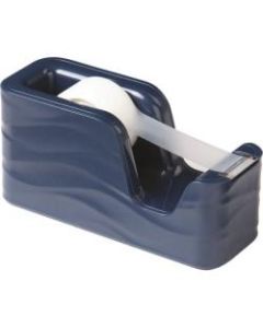 Scotch Wave Desktop Tape Dispenser - 1in Core - Refillable - Impact Resistant, Non-skid Base, Weighted Base - Plastic - Metallic Blue - 1 Each