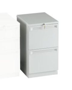 HON Brigade 15inW Lateral 2-Drawer Mobile "R" Pull Pedestal Cabinet, Light Gray