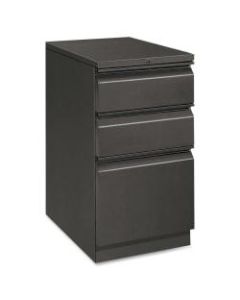 HON Efficiencies 22-7/8inD Vertical 3-Drawer Mobile Pedestal Cabinet, Charcoal