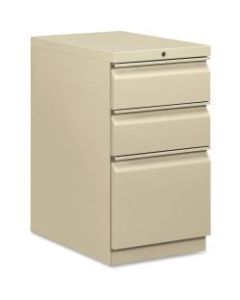 HON Efficiencies 22-7/8inD Vertical 3-Drawer Mobile Pedestal Cabinet, Putty