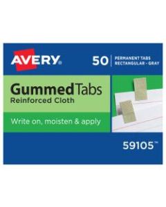 Avery Gummed Index Tabs, 7/16in x 13/16in, Gray, Pack Of 50