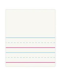FORAY Red & Blue Ruled Storybook Paper, Conforms To d-Nealian -- Grade K, 4 1/2in Picture Story Heading, 3/4in Ruling, 3/8in Skip Space, 11in x 8 1/2in, Pack of 500 Sheets