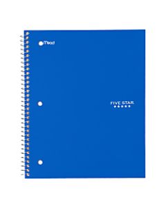 Five Star Trend Notebook, 2 Pockets, 8in x 10 1/2in, 1 Subject, Wide Ruled, 100 Sheets, Assorted Colors (No Color Choice)