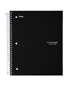 Five Star Trend Notebook, 4 Pockets, 8in x 10 1/2in, 3 Subjects, Wide Ruled, 150 Sheets, Assorted Colors (No Color Choice)