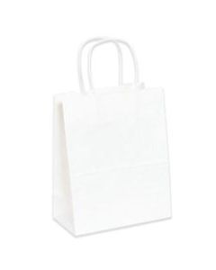 Partners Brand Paper Shopping Bags, 5 1/4inW x 3 1/4inD x 13inH, White, Case Of 250