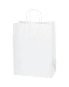 Partners Brand Paper Shopping Bags, 10inW x 5inD x 13inH, White, Case Of 250