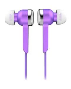 IQ Sound Digital Stereo Earphones - Stereo - Purple - Wired - Earbud - Binaural - In-ear - 4 ft Cable