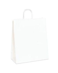 Partners Brand Paper Shopping Bags, 13inW x 6inD x 15 3/4inH, White, Case Of 250
