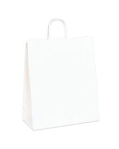 Partners Brand Paper Shopping Bags, 13inW x 6inD x 15 3/4inH, White, Case Of 250