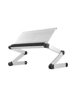 Uncaged Ergonomics WorkEZ Executive Silver adjustable height tilt ergonomic aluminum laptop cooling stand lap desk - Raise laptops off your lap, keep them cool, and hold them at the optimal position with this ergonomic, aluminum laptop stand and lap desk.