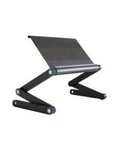 WorkEZ Executive adjustable aluminum laptop stand & lap desk black - Make laptopping more comfortable anywhere. Aluminum panel cools laptops, adjustable legs hold laptops off your lap, and a tilting panel reduces glare.