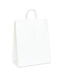 Partners Brand Paper Shopping Bags, 13inW x 7inD x 17inH, White, Case Of 250