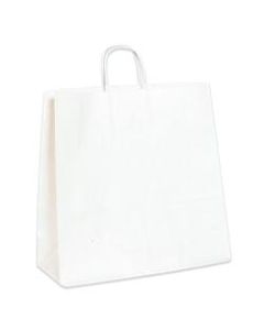 Partners Brand Paper Shopping Bags, 16inW x 6inD x 15 3/4inH, White, Case Of 200