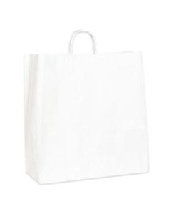 Partners Brand Paper Shopping Bags, 18inW x 7inD x 18 3/4inH, White, Case Of 200