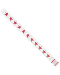 Office Depot Brand Tyvek Wristbands, Stars, 3/4in x 10in, Red/White, Case Of 500