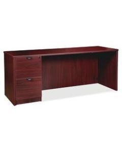 Lorell Prominence 2.0 Left Pedestal Credenza, 72inW x 24inD, Mahogany