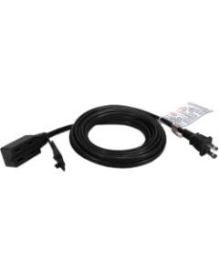 QVS 3-Outlet 2-Prong 15ft Power Extension Cord - 3 x AC Power - 15 ft Cord - 13 A Current - 125 V AC Voltage - 1625 W - 3 x AC Power - 15 ft Cord - 13 A Current - 125 V AC Voltage - 1625 W - Black