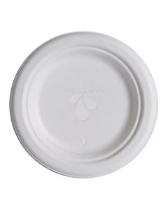 Highmark Compostable Sugarcane Paper Plates,  6in, White, Pack Of 50