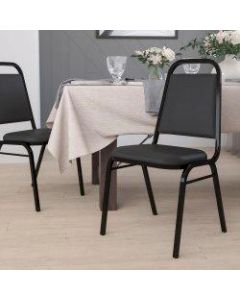 Flash Furniture HERCULES Series Trapezoidal-Back Stacking Banquet Chair With Thick Seat, Black