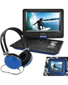 Ematic EPD116 Portable DVD Player - 10in Display - 1024 x 600 - Blue - DVD-R, CD-R - DVD Video, Video CD, MP4, DivX - CD-DA, MP3 - Lithium Polymer (Li-Polymer)