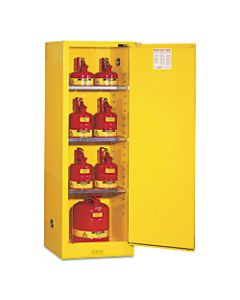 Yellow Slimline Safety Cabinets, Self-Closing Cabinet, 22 Gallon