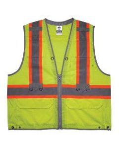 Ergodyne GloWear 8231TV Hi-Vis Tool Tethering Safety Vest, Type R, Class 2, Large/X-Large, Lime