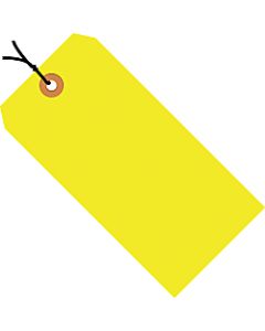 Office Depot Brand Fluorescent Prestrung Shipping Tags, #8, 6 1/4in x 3 1/8in, Yellow, Box Of 1,000
