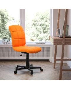 Flash Furniture Quilted Vinyl Mid-Back Swivel Task Chair, Orange/Black