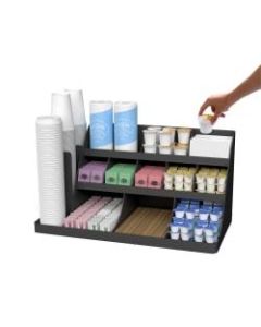 Mind Reader Extra-Large Coffee Condiment And Accessory Organizer, 12 1/2inH x 24inW x 11 7/8inD, Black