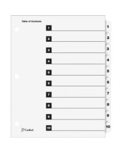 Cardinal OneStep Index System, 1-10 Tab, Clear