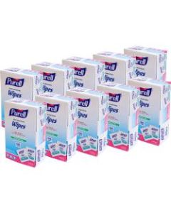 PURELL On-the-go Sanitizing Hand Wipes - Ethyl Alcohol - Safe, Alcohol Based - For Hand - 100 Quantity Per Box - 1000 / Carton