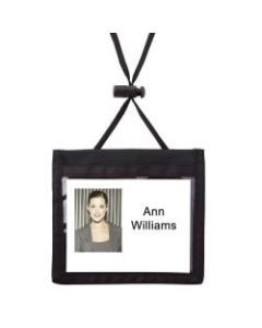 Office Depot Brand Neck Pouch Name Badge, Convention Size, 3in x 4in