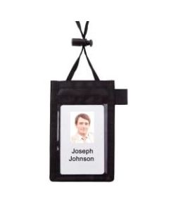 Office Depot Brand Neck Pouch Name Badge, Vertical, 2 1/4in x 3 1/2in