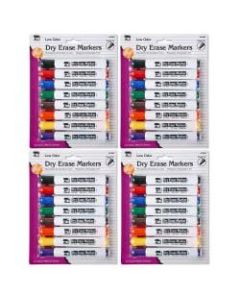 Charles Leonard Dry Erase Markers, Barrel Style, Chisel Point, Assorted, 8 Markers Per Pack, Set Of 4 Packs