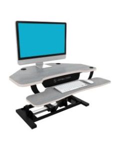 VersaDesk Power Pro Corner Push-Button Electric Height-Adjustable Sit-to-Stand Desk Riser, Gray