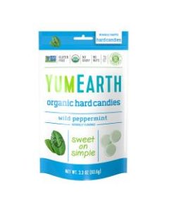 Yummy Earth Organic Wild Peppermint Hard Candies, 3.3 Oz, Pack Of 3 Bags