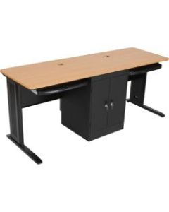 Balt LX 72 Workstation - Teak - Rectangle Top - 72in Table Top Width x 24in Table Top Depth x 0.75in Table Top Thickness - Assembly Required - Steel, Polyvinyl Chloride (PVC)
