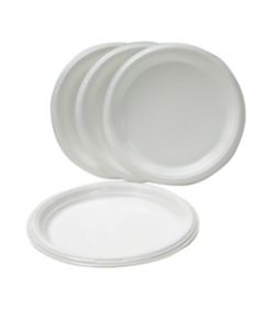 Dart Heavyweight Plastic Plates, 9in Diameter, White, Bag Of 125