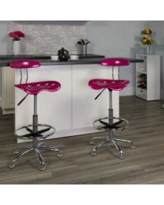 Flash Furniture Vibrant Drafting Stool, Pink/Chrome