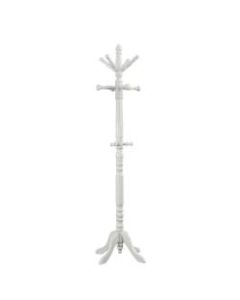 Monarch Specialties 11-Hook Wood Coat Rack, Antique White