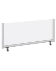 Bush Business Furniture Frosted Desk Top Privacy Screen, 17 3/4inH x 45 11/16inW x 1 3/16inD, White/Silver, Standard Delivery