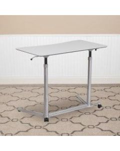Flash Furniture 38inW Sit-Down/Stand-Up Ergonomic Computer Desk, Light Gray