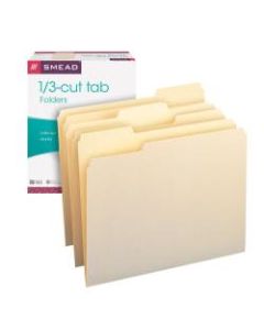 Smead File Folders, Letter Size, 1/3 Cut, Manila, Pack Of 100