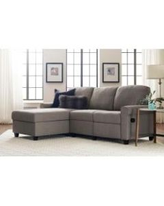 Serta Copenhagen Reclining Sectional With Storage Chaise, Left, Gray/Espresso