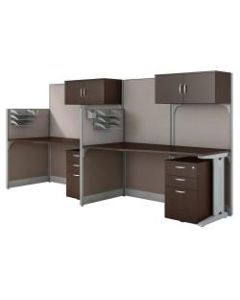 Bush Business Furniture Office in an Hour 2 Person Cubicle Workstations, Mocha Cherry, Standard Delivery