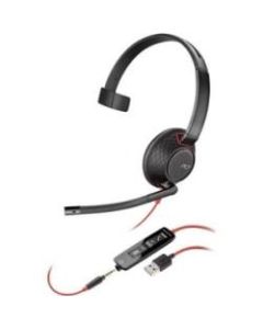 Plantronics Blackwire 5200 Series USB Headset - Mono - USB Type A, Mini-phone (3.5mm) - Wired - Over-the-head - Monaural - Supra-aural