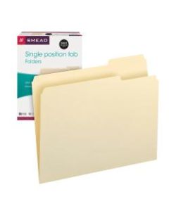Smead Selected Tab Position Manila File Folders, Letter Size, 1/3 Cut, Position 3, Pack Of 100