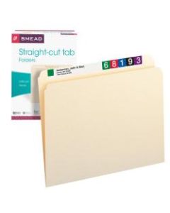 Smead File Folders, Letter Size, Straight Cut, Manila, Pack Of 100